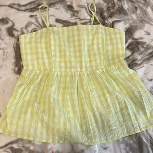 Green/White Spaghetti Strap Crop Top